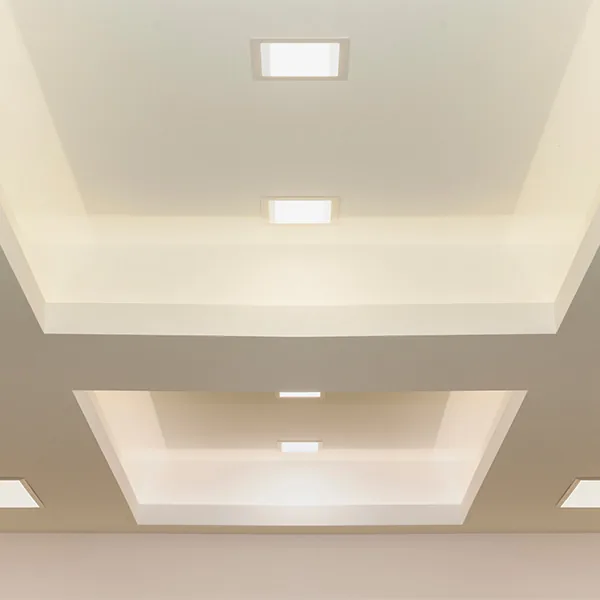 LED lighting fitted in a domestic ceiling