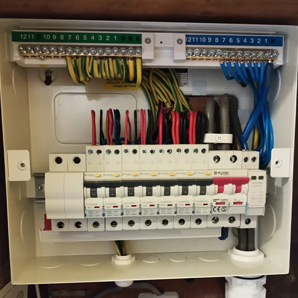 Consumer unit fitted as part of a full rewire